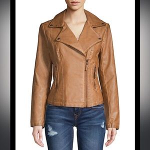 Max Studio Vegan Leather Moto Jacket. Size medium.